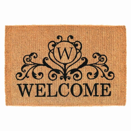 Monogram Door Mat, Black, Natural, 36 in W x 72 in L
